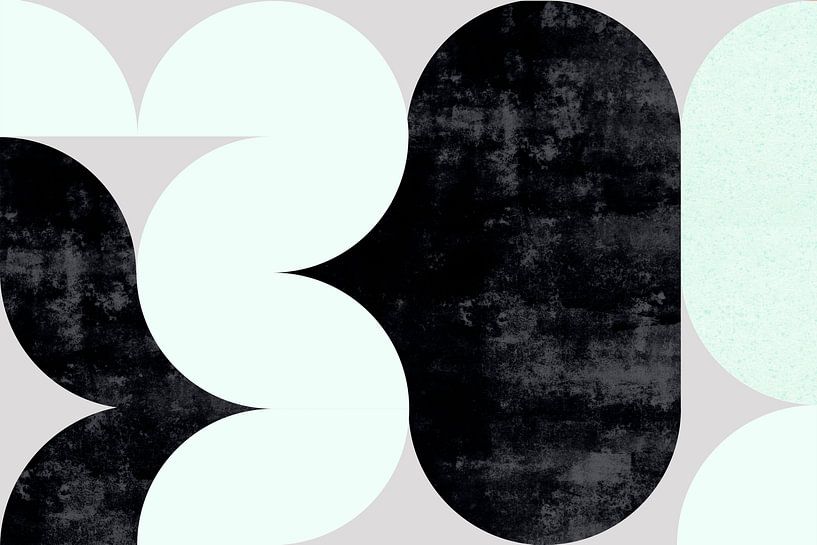 Mid-Century Bauhaus Arch Curves Organic Vintage Geomtrie Abstraction by Mad Dog Art