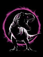 Kühne T-Rex-Silhouette mit Neonring