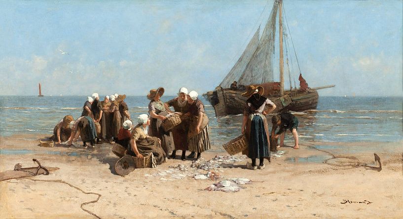 Fischerfrauen am Strand, Bernardus Johannes Blommers von Meisterhafte Meister