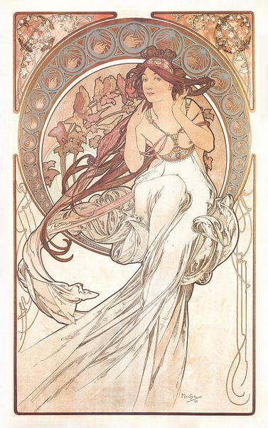 Musik, Jugendstil Malerei Mucha von Alphonse Mucha