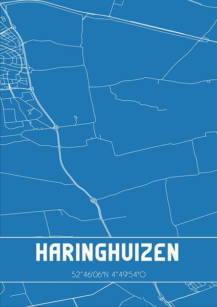 Plan d'ensemble | Carte | Haringhuizen (Noord-Holland) par Affiches de lieux