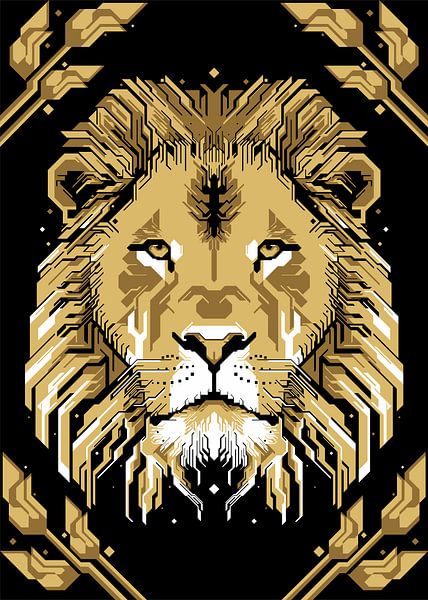 GEOMETRIC GOLD LION by Taufan Heriyansyah