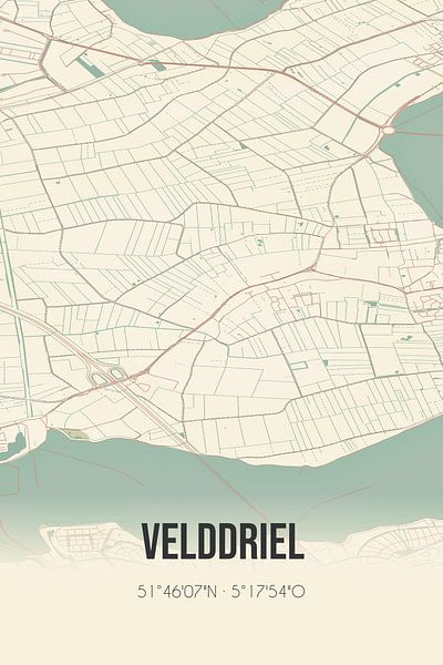 Carte ancienne de Velddriel (Gueldre) par Affiches de lieux