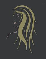 Femme blonde sur fond noir