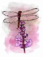 Libelle auf Blume Digital Art
