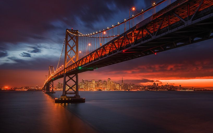 Bay Bridge at Night by Toby Harriman