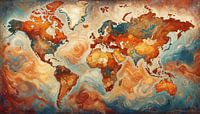 Carte du monde à la Van Gogh