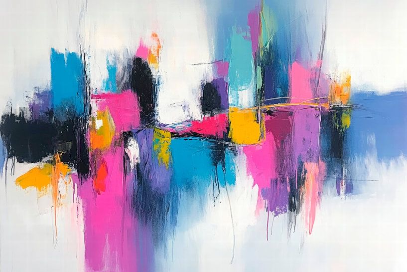 Energieke kleurspattenabstractie van Poster Art Shop