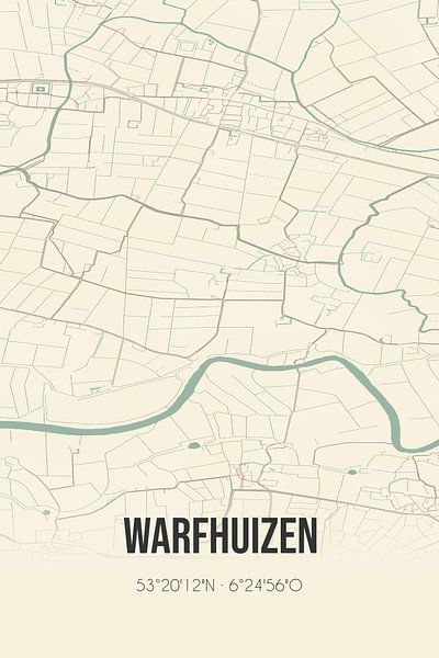 Vintage map of Warfhuizen (Groningen) by Prints of Place
