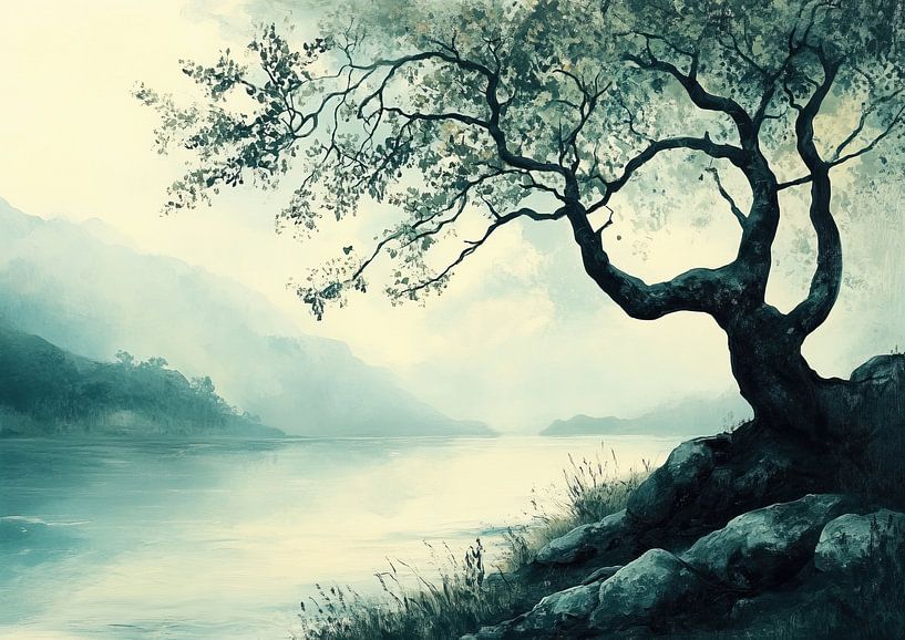 Rivière et arbre | Arbre par Caprices d'Art