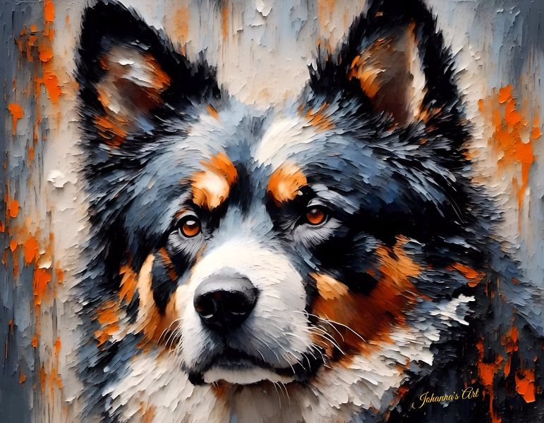 Libérez l'esprit : Un majestueux chien d'ours de Carélie par Johannas Art Creations