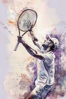 Drawing, watercolour, sports, tennis -2