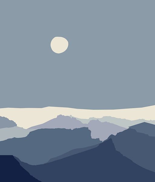 Japandi mountain landscape by Mad Dog Art