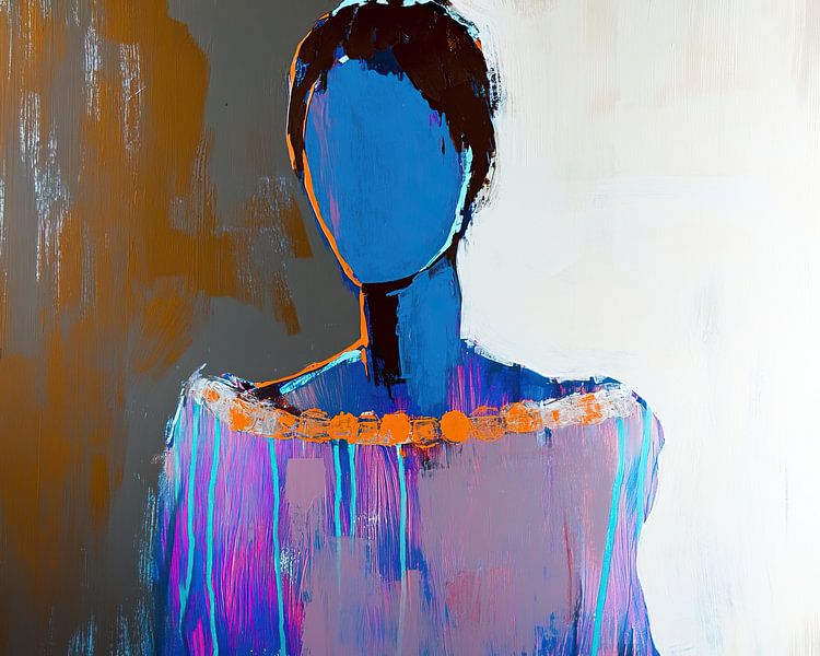 Moderne Frau | Schatten und Licht Mosaik von Wunderbare Kunst