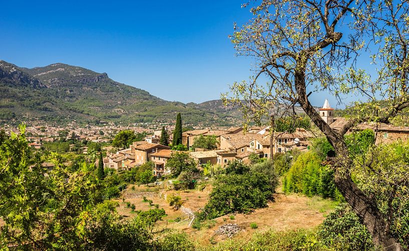 Small village Biniaraix and Soller in the background, Mallorca by Alex Winter