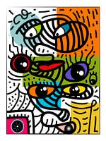 Abstract Faces in Striped Patterns