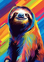 Faultier Wild Nature WPAP Farbe Stil
