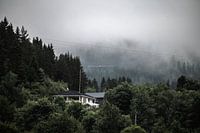 Low-hanging clouds in nature in Norway