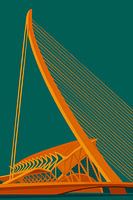 Museo de las Ciencias & Assut de l'Or-Brücke - das ikonische Valencia in Illustration