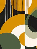 Art géométrique moutarde et vert foncé