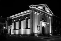 Jüdische Synagoge in Kampen in schwarz-weiß
