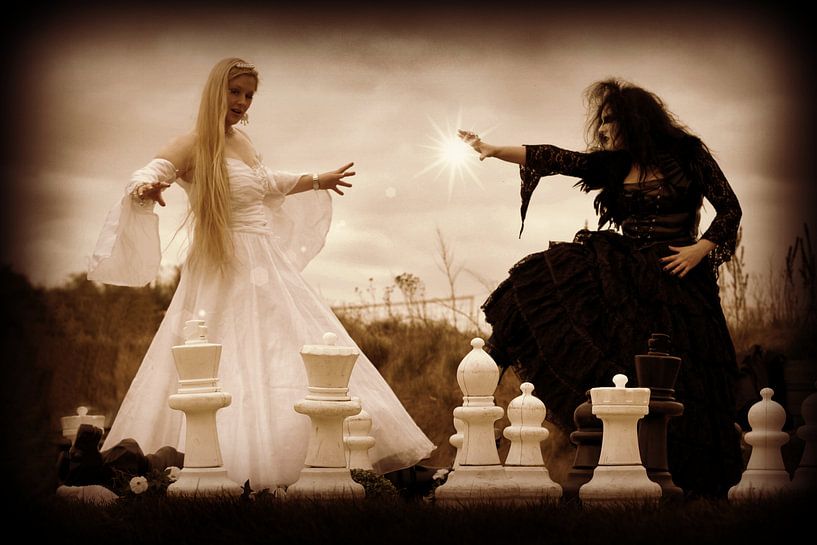 Black Queen vs White Queen by Pauli Langbein