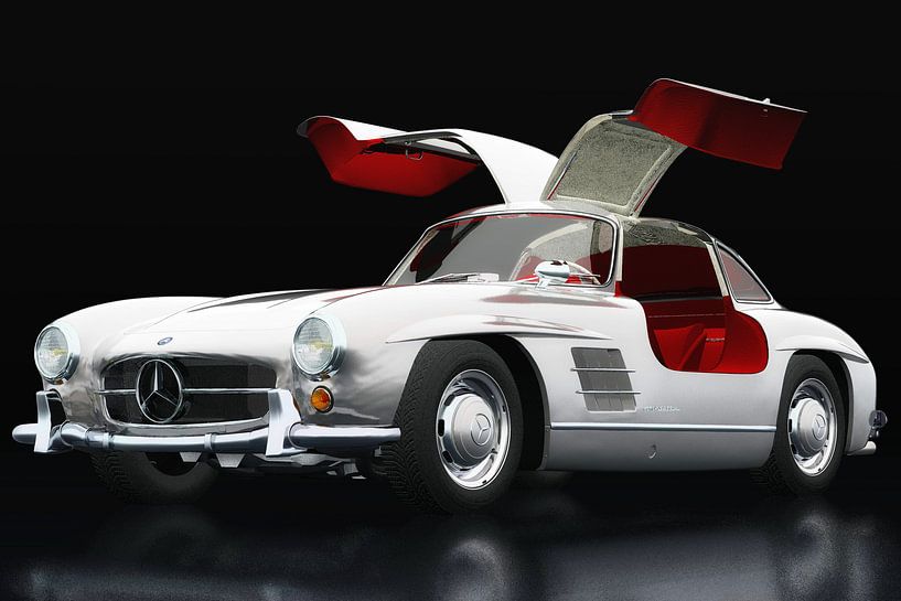 Mercedes 300 SL Gullwings three-quarter view by Jan Keteleer