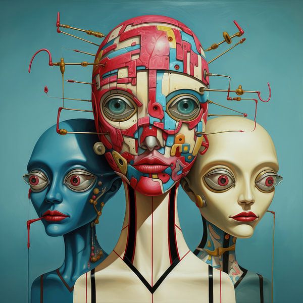 Hoofden abstract en bizarre van Art Bizarre