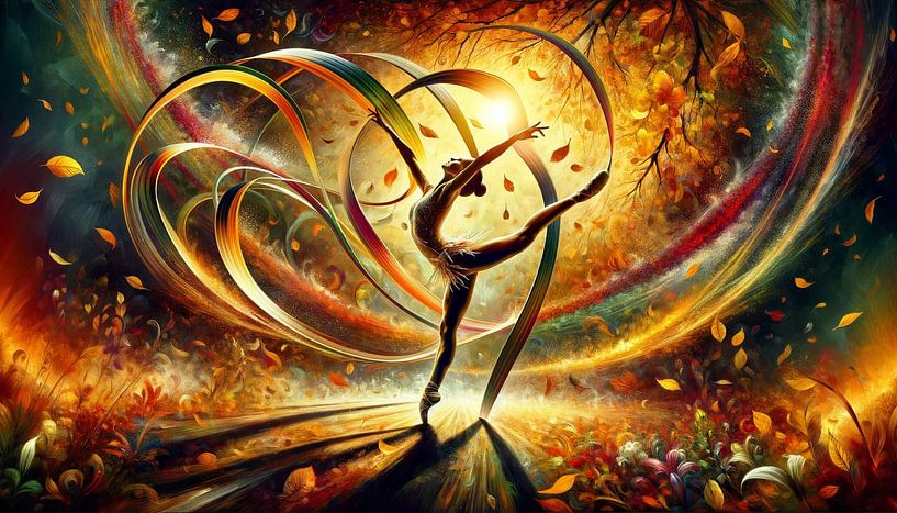 Danse d'automne dans le cercle magique de lumière par artefacti