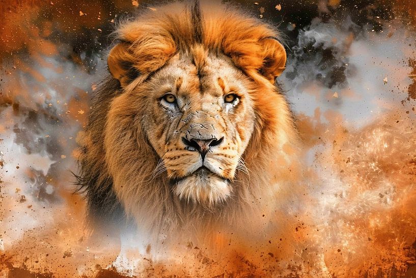 Œuvre d'art "Lion dans la tempête". par Art & Soul Creations