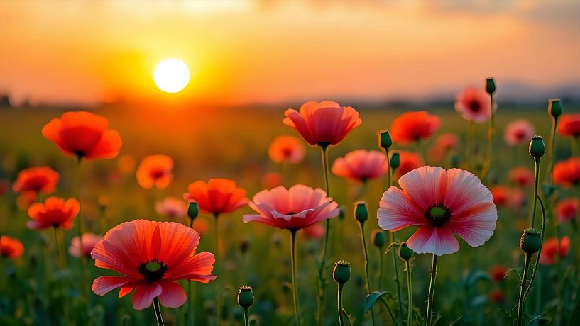 Abendglühen Mohn von Jean Pierre