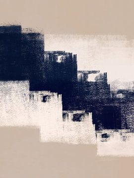 Just Tan & Indigo 4 | Expressive Minimalist Abstract