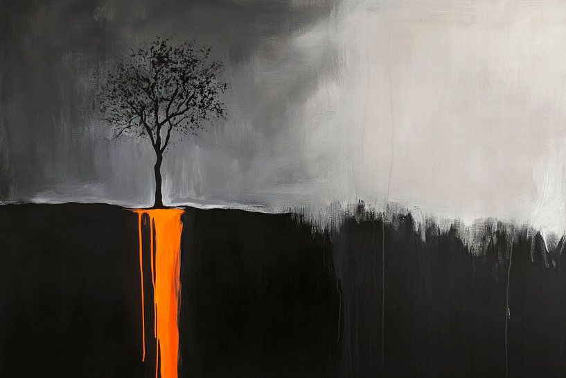 Arbre en contraste - Jeux de couleurs artificielles par Poster Art Shop