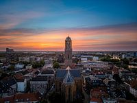 Peperbus Zwolle bei Sonnenuntergang