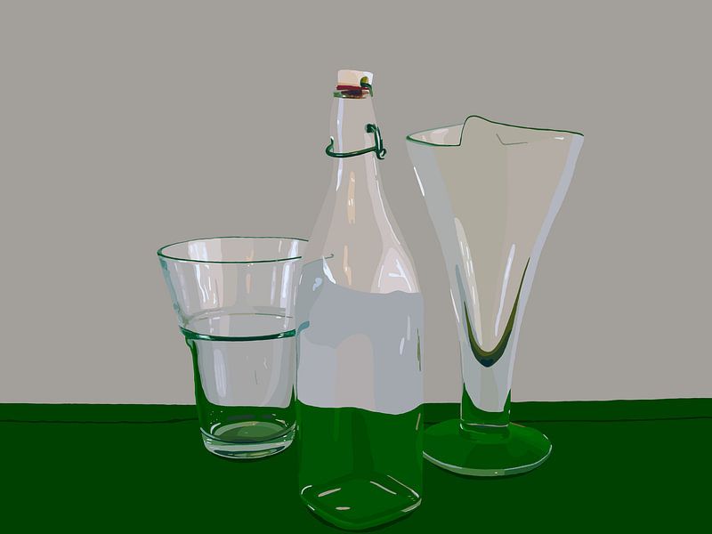 182. Still Life of Glassware by Domstad Rudie