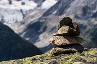 Stacked stones in the Swiss Alps
