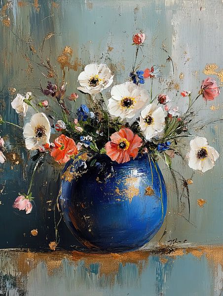 Blaue Vasenblüten von Zen und Mehr