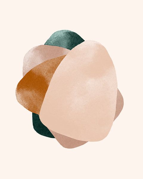 Modernes abstraktes Aquarell in Erdtönen von Studio Allee