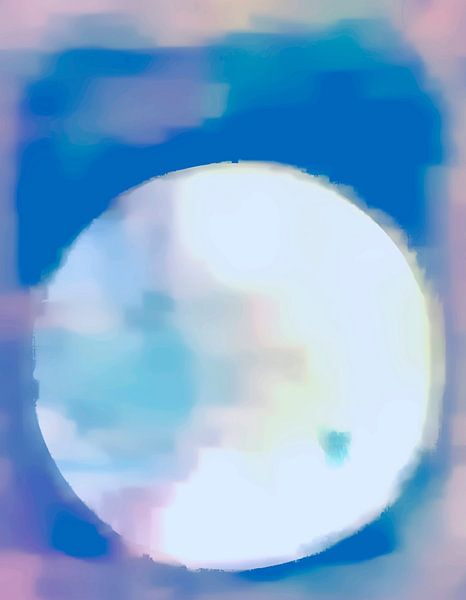 Gentle Moon in the Blue Night Sky Pop Art Blue by FRESH Fine Art