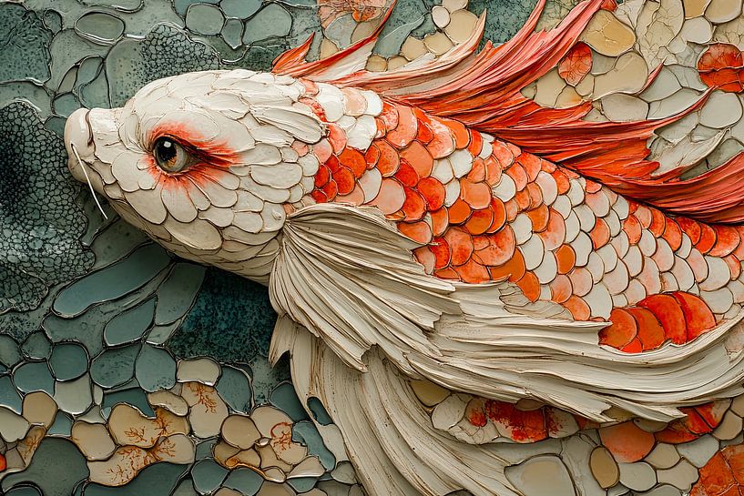 malerische japanische kunst koi karpfen goldfisch von Egon Zitter