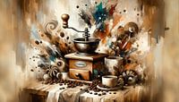 Moulin à café en explosion artistique