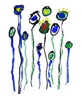 Blumen in Bewegung - Verspielte Farbkomposition