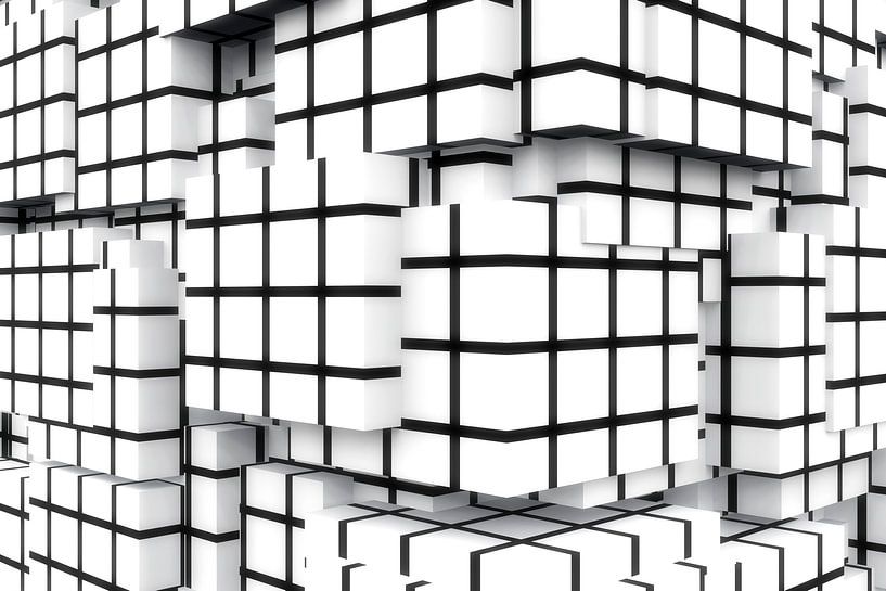 Q-Cubes 3D - squaring the wall by Max Steinwald