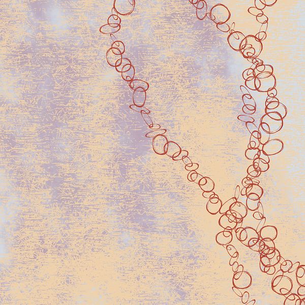 Moderne abstracte kunst. Pastelkleurstudie nr. 4. Verbinding. van Dina Dankers