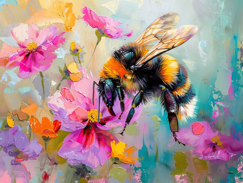 Blumen und Bienen von Wunderbare Kunst