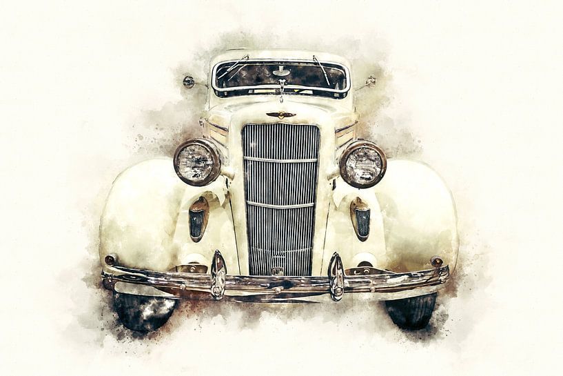 Dodge DU 1935 Sedan Peinture numérique à l'aquarelle par Andreea Eva Herczegh