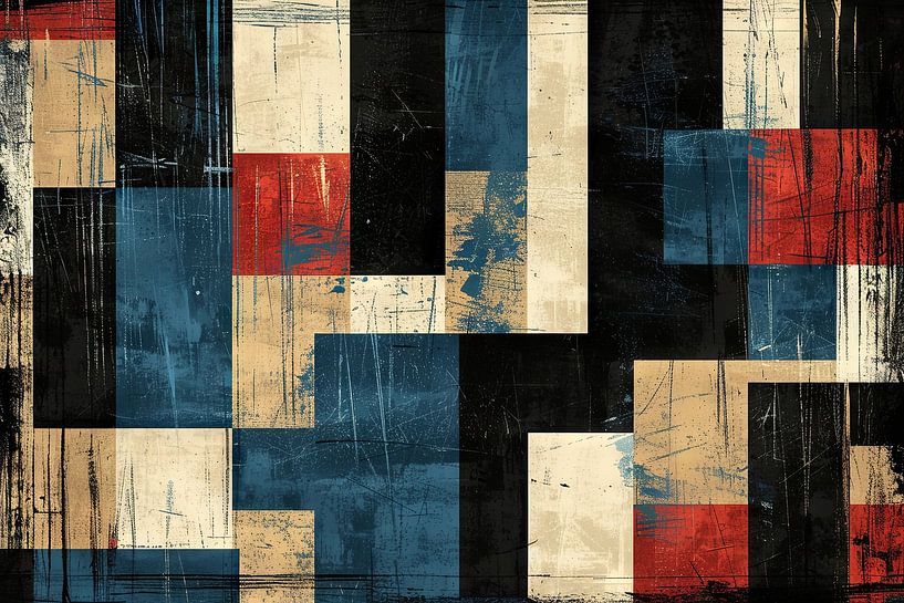 Abstracte geometrie in retro kleuren van Poster Art Shop