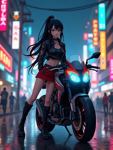 A cyberpunk city at night by hisam colours