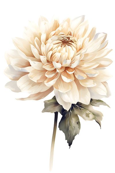 Aquarell einer gelben Blume von Steinfox Art