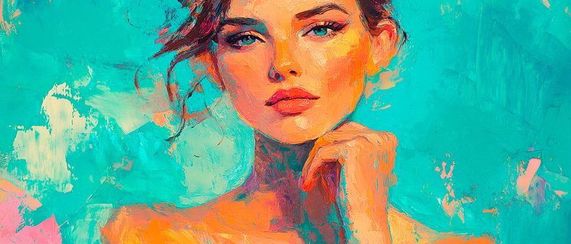 Portrait féminin aux couleurs douces par Poster Art Shop